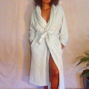 Light seafoam green plush robe